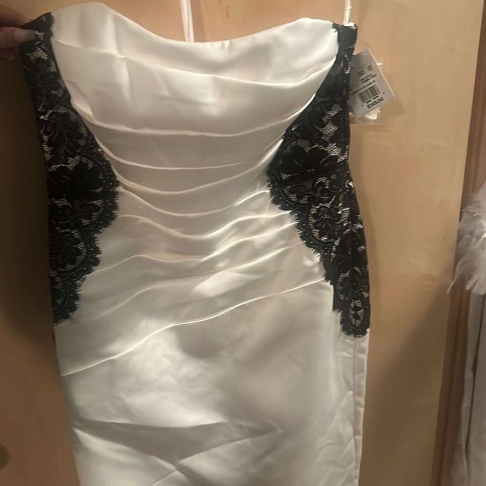 White and black cocktail dress